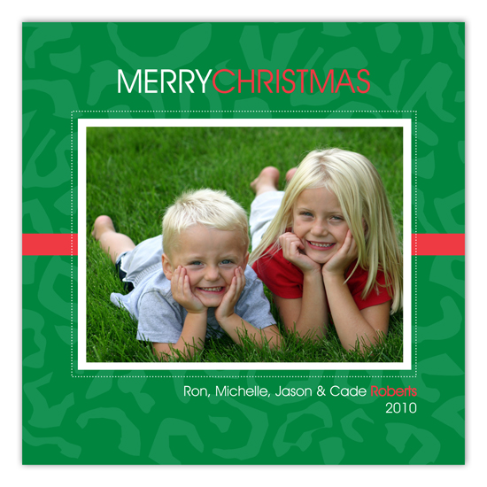 Green Cheetah Holiday Photo Card