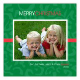 Green Cheetah Holiday Photo Card